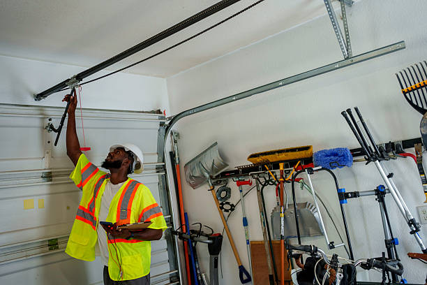 Professional Garage Door Panel Replacement technician working in Macon County County, NC